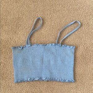 Me to We Sky Blue Smocked Top